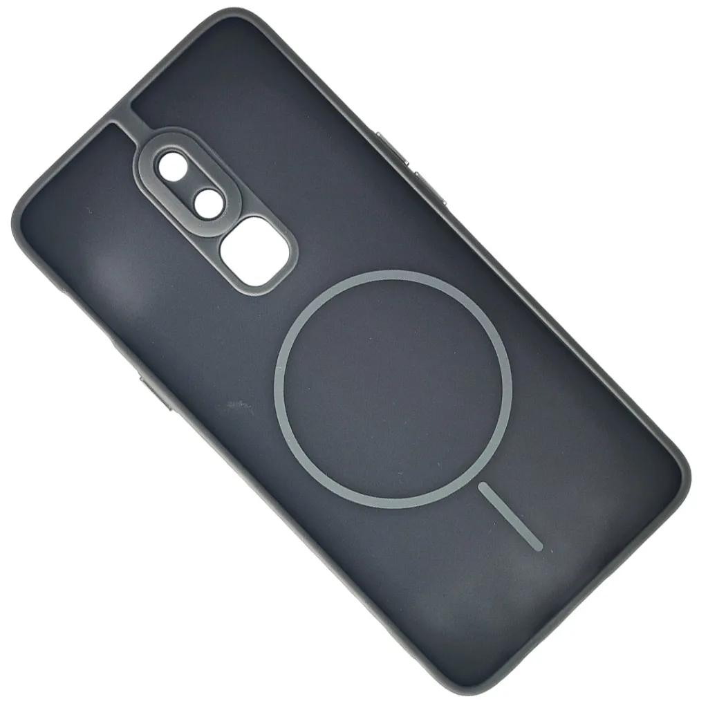 One Plus 6 Stylish & Durable Matte Case With MagSafe Back Case (Gray)