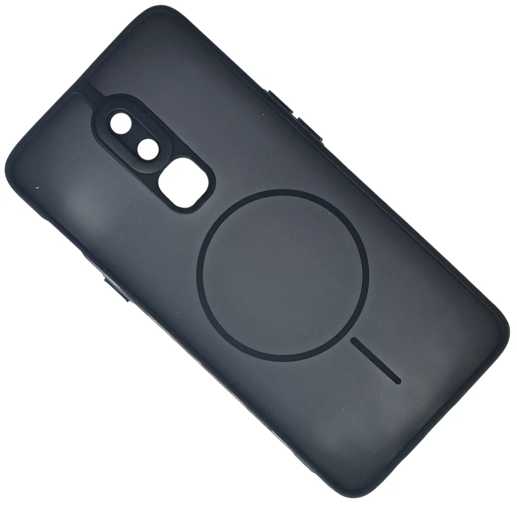 One Plus 6 Stylish & Durable Matte Case With MagSafe Back Case (Black)