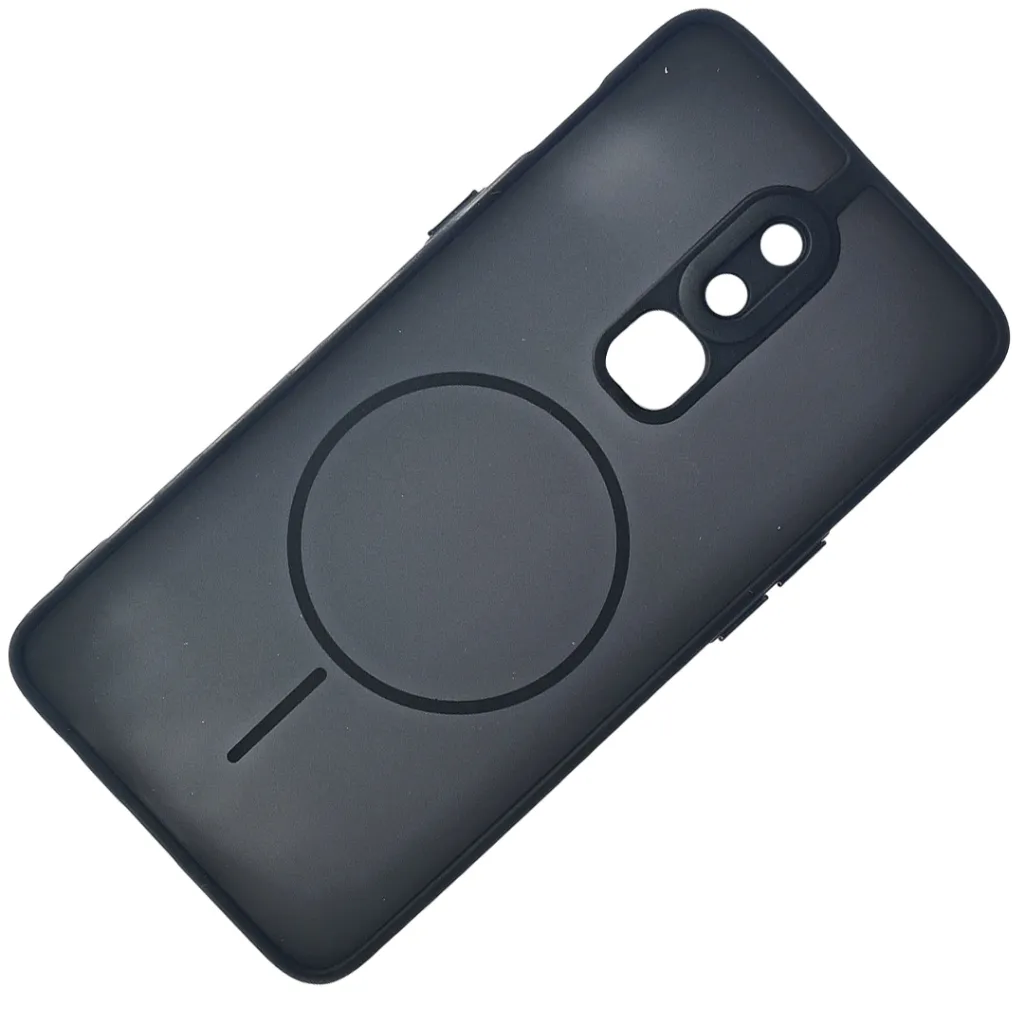 One Plus 6 Stylish & Durable Matte Case With MagSafe Back Case (Black)