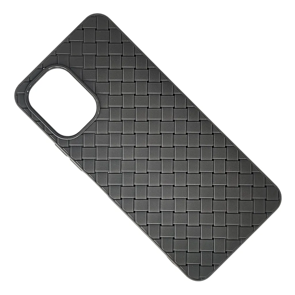 Tecno Spark GO 3 Woven With Leather Feel Soft Silicone Back Case (Gray)