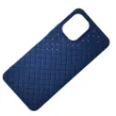 Tecno Spark GO 3 Woven With Leather Feel Soft Silicone Back Case (Navy Blue)
