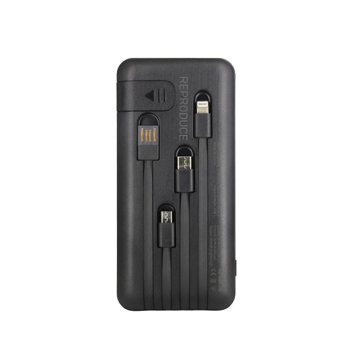 [PB10LM-1] Venden Power Bank 10000 Mah With Attxhed Cables