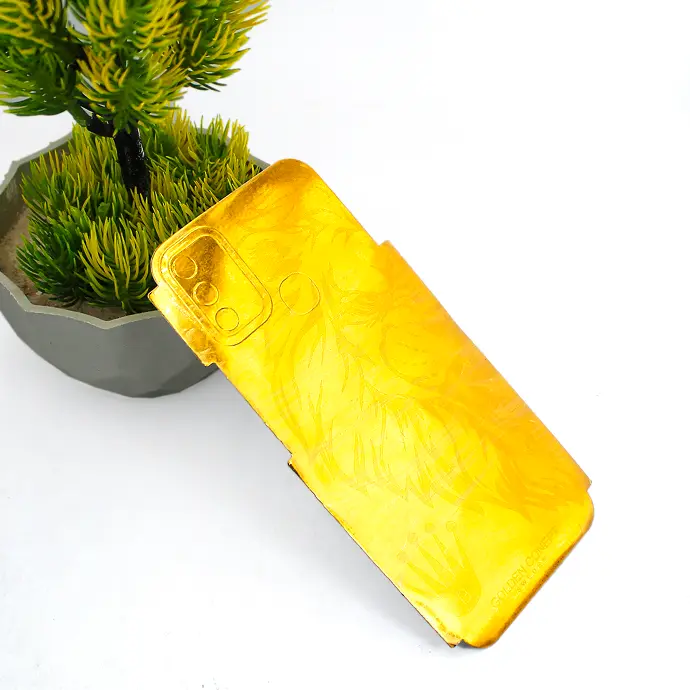 "Infinix Hot 10 Play Golden Paper Back Sheet - Stylish Protection"