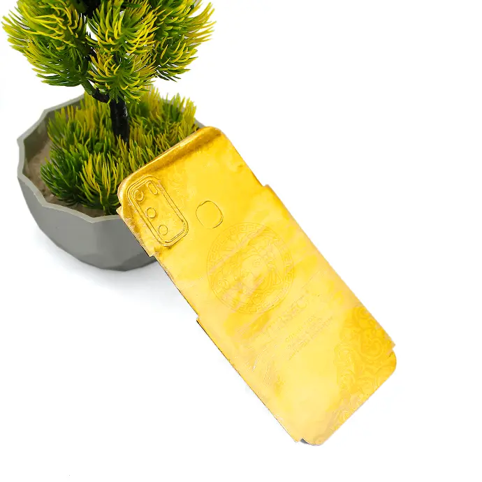 [PL17IHOT9PL-1-4] "Infinix Hot 9 Play Golden Paper Back Sheet - Stylish Protection & Elegance"