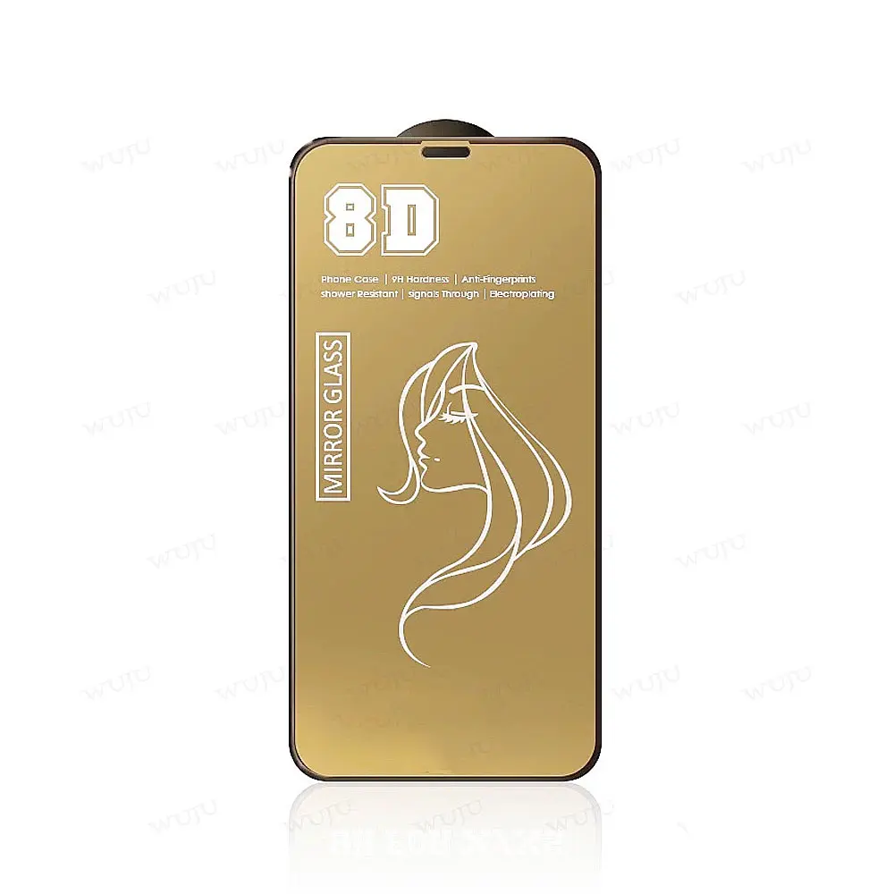 iPhone 12 Pro 8D Mirror Tempered Gold Glass - Premium Protection