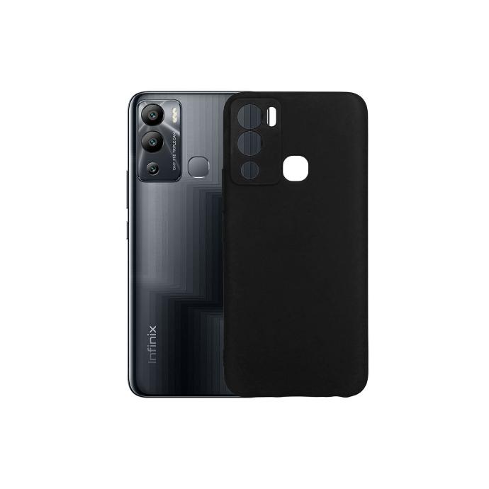 Infinix Hot 12i Soft Colored Button Mobile Pouch - Black