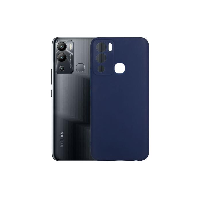 Infinix Hot 12i Soft Colored Button Mobile Pouch - Blue