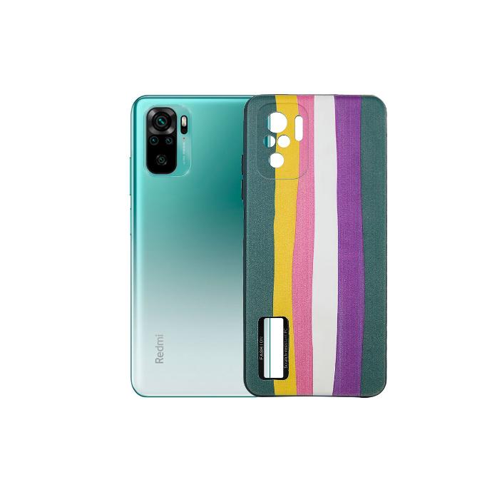 Redmi Note 10 Case - Rainbow Soft Silicone Back Pouch, Green