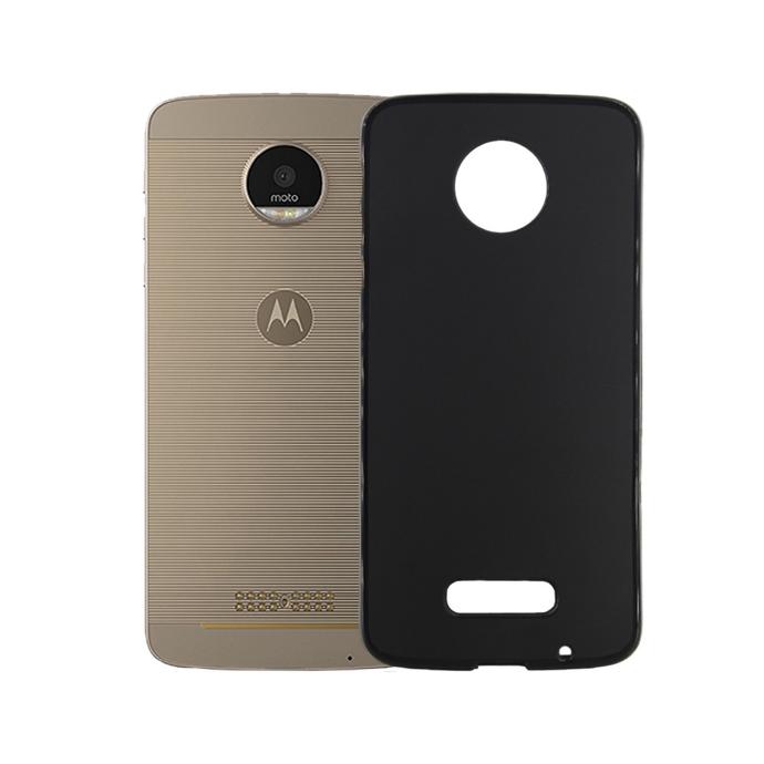 [PO14BMMZ-1-2] Motorola Moto Z Black Soft Silicone Case - Mobile Pouch