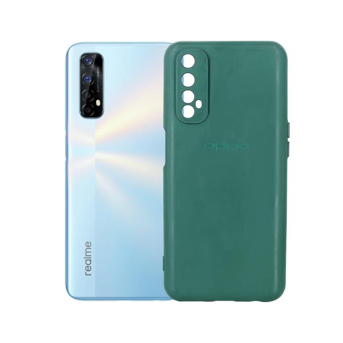 Oppo Realme 7 Soft Back Case - Stylish Green Mobile Pouch