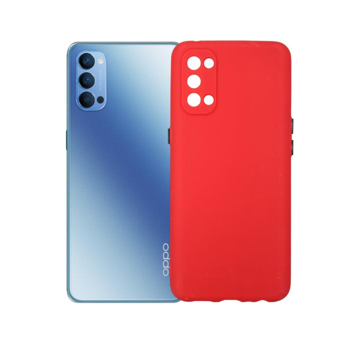Soft Silicone Mobile Pouch for Oppo Reno 4 - Red