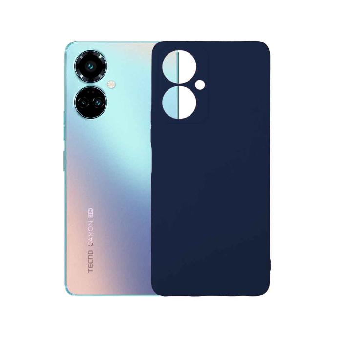 Tecno Camon 19 Pro Soft Silicone Case - Navy Blue Mobile Pouch