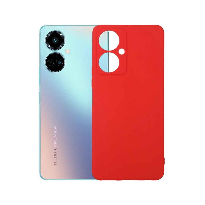 Tecno Camon 19 Pro Soft Silicone Case - Red Mobile Pouch for Protection