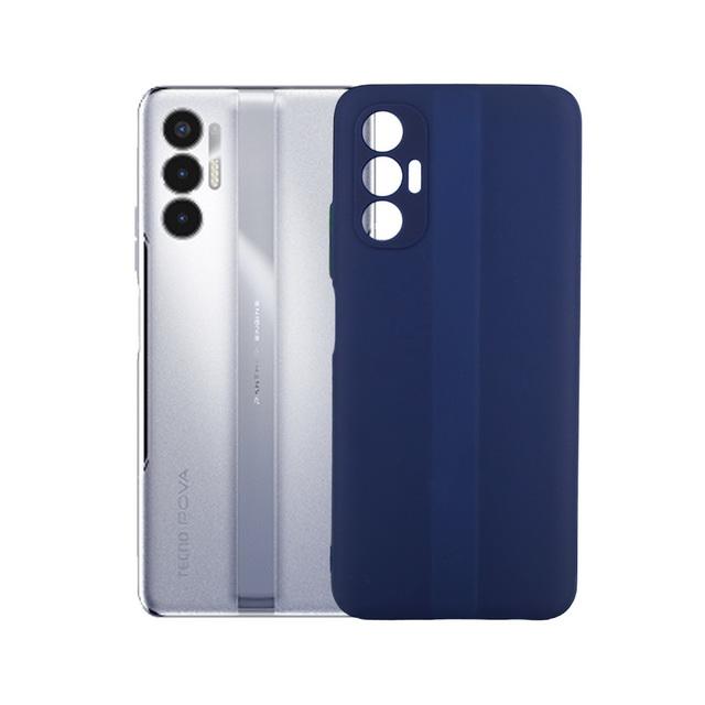 [PO14BTPOV3-1-3] Tecno Pova 3 Soft Colour Button Mobile Pouch - Blue