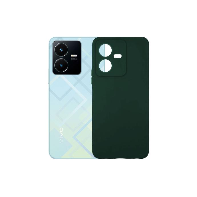 Vivo Y22 Soft Silicone Mobile Pouch Case - Green