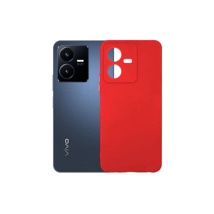 Vivo Y22 Soft Silicone Mobile Pouch Case - Red