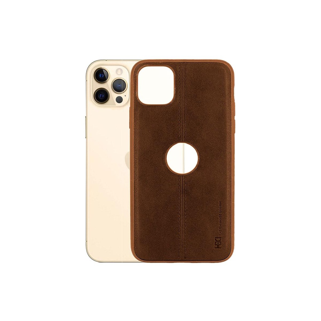 [PO18BIPXIMAX-7-13] Luxurious iPhone 11 Pro Max HDH Leather Case Mobile Pouch - Brown