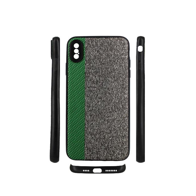 [PO18BIPXSMX-6-11] iPhone XS Max Dual Leather Case - Stylish Green Mobile Pouch