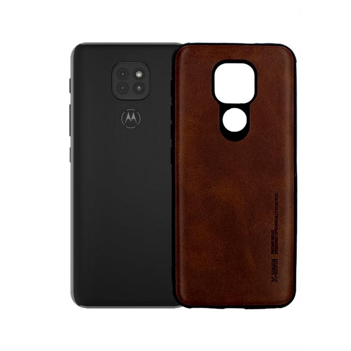 [PO18BME7PL-1-13] Motorola E7 Plus Leather Case Mobile Pouch (Brown)
