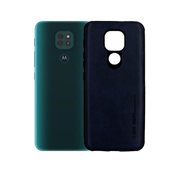 [PO18BME7PL-1-17] Motorola E7 Plus Leather Case - Stylish Navy Blue Mobile Pouch