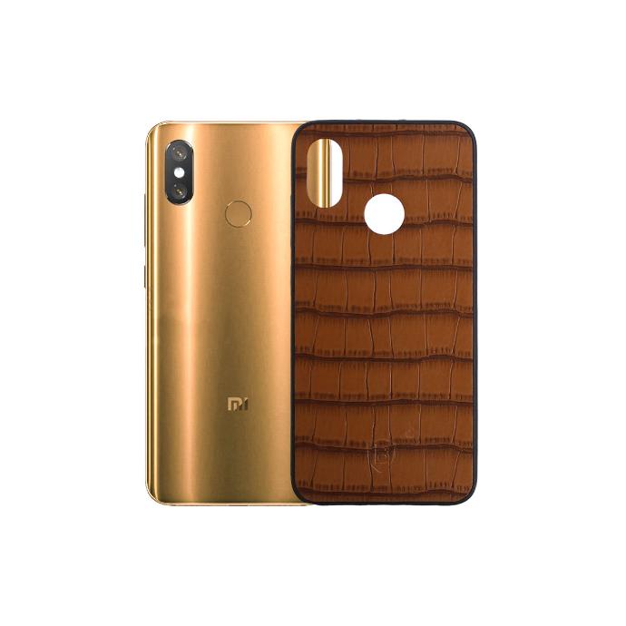 [PO18BMI8-0-13] Redmi 8 Leather Mobile Pouch - Stylish Brown Protection