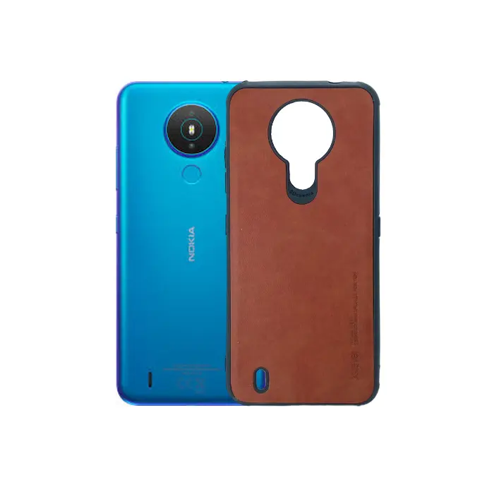 Nokia 1.4 Leather Case Mobile Pouch (Brown)