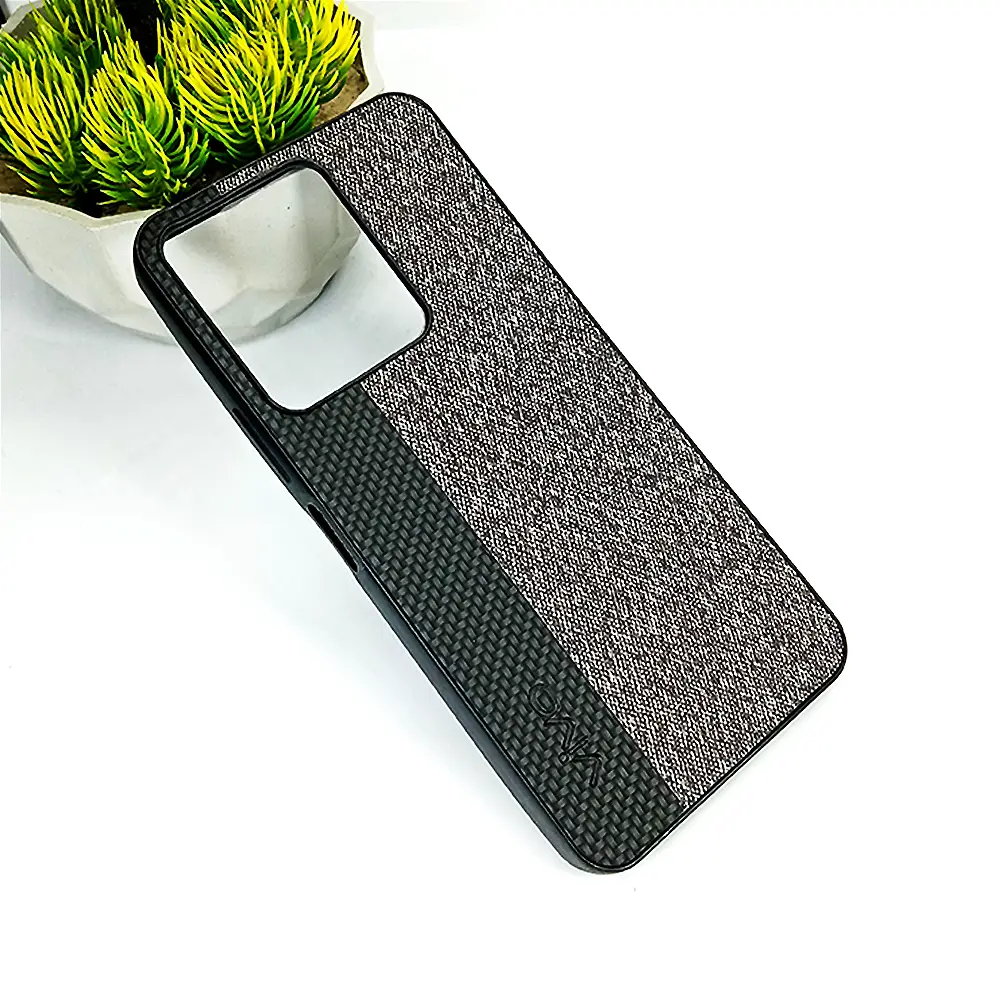 Vivo Y22 Dual Leather Case Mobile Pouch (Black)