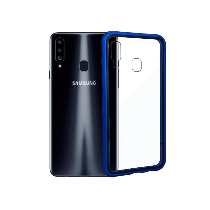 Samsung A20S Back Case Magnetic Mobile Pouch (Blue)