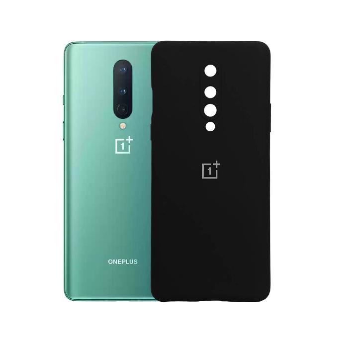 [PO23B1PL8-1-2] OnePlus 8 Official Soft Silky Back Case Black • Slim Silicone Cover