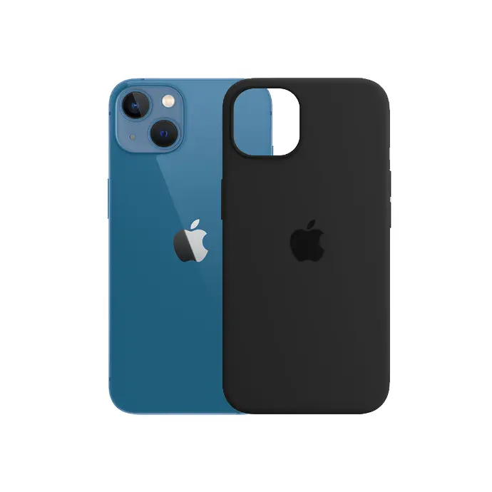 [PO23BIP13-1-2] Iphone 13 Back Case Soft Silky Mobile Pouch (Black)