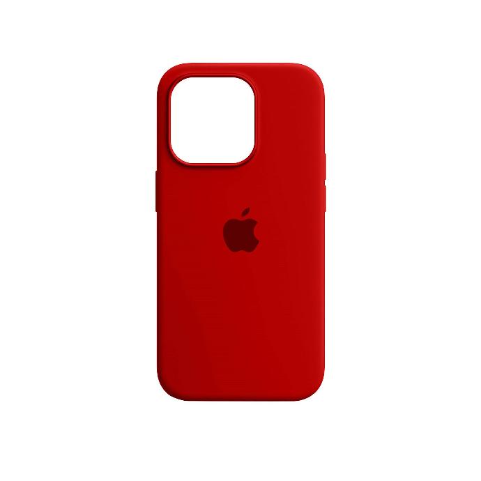 [PO23BIP13-1-4] iPhone 13 Soft Silky Back Case Pouch – Red Slim Silicone Protective Cover