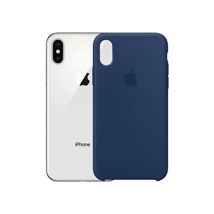 [PO23BIP8X-1-17] Iphone X/XS Official Soft Silky Case Mobile Pouch (Navy Blue)
