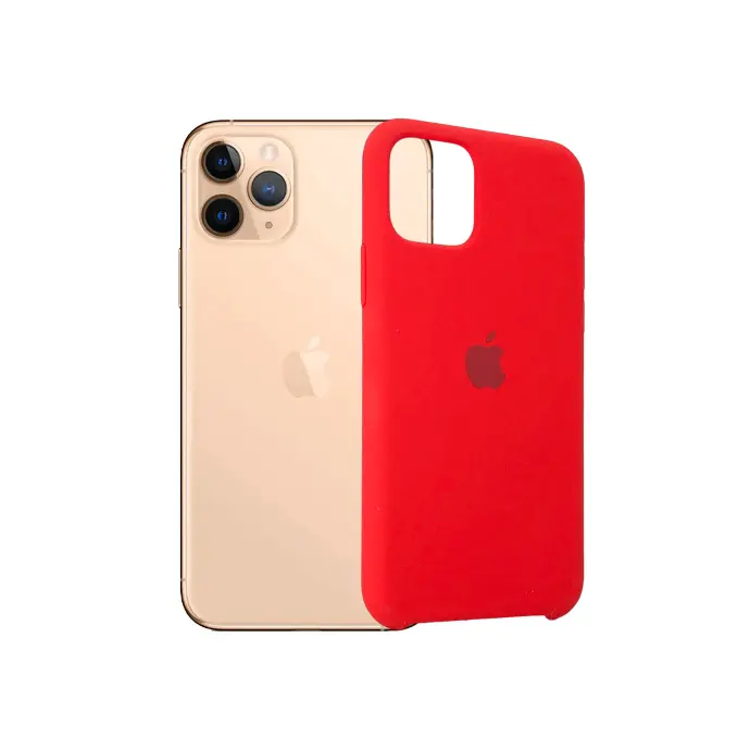 Iphone 11 Pro Back Case Soft Silky Mobile Pouch (Red)
