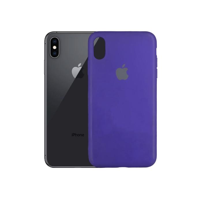 Iphone XS Max Back Case Soft Silky Mobile Pouch (Purple)