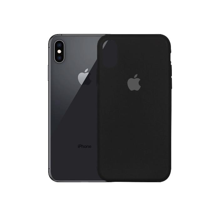 Iphone XS Max Back Case Soft Silky Mobile Pouch (Black)