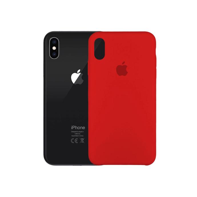 Iphone XS Max Back Case Soft Silky Mobile Pouch (Red)