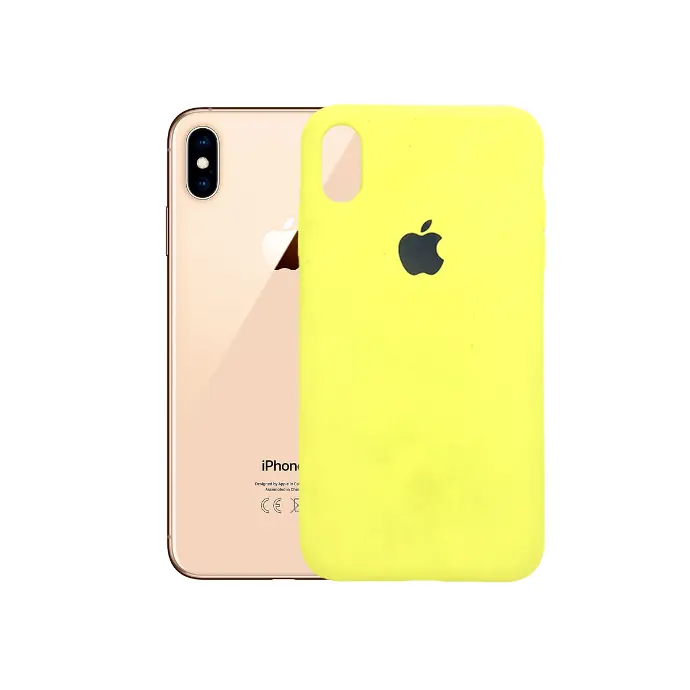 Iphone XS Max Back Case Soft Silky Mobile Pouch (Yellow)