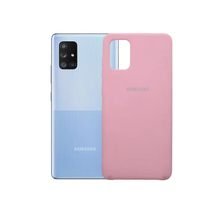 Samsung A71 Back Case Soft Silicone Mobile Pouch (T-Pink)