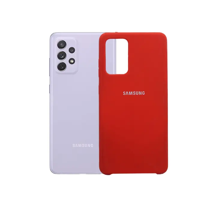 Samsung A72 Back Case Soft Silicone Mobile Pouch (Red)