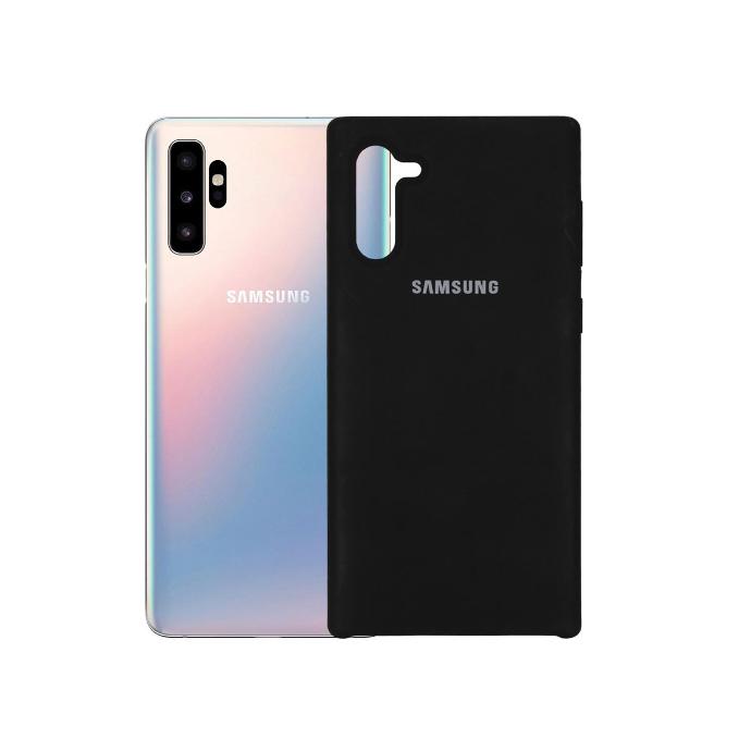 [PO23BSNOT10-1-2] Samsung Note 10 Silicone Pouch – Soft Black Mobile Case Cover