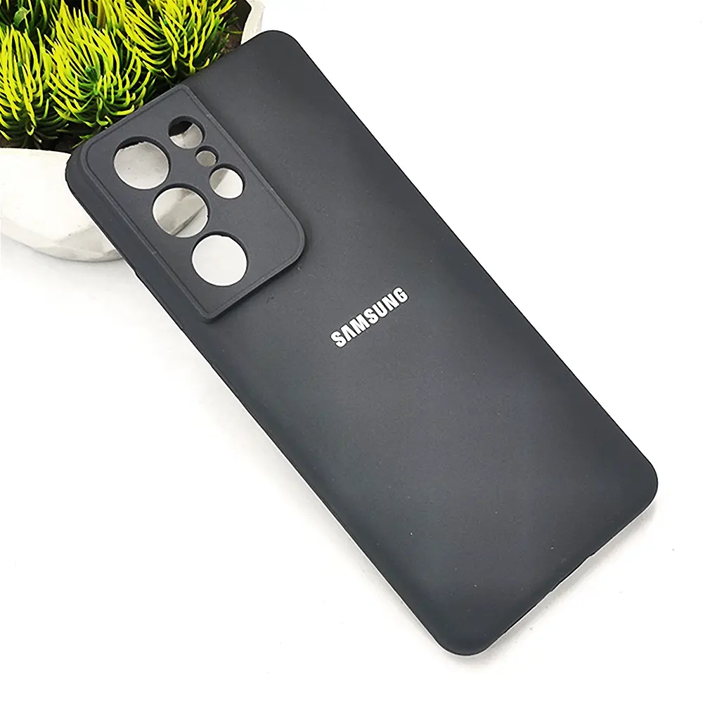 Samsung S21 Ultra Back Case Soft Mobile Pouch (Grey)