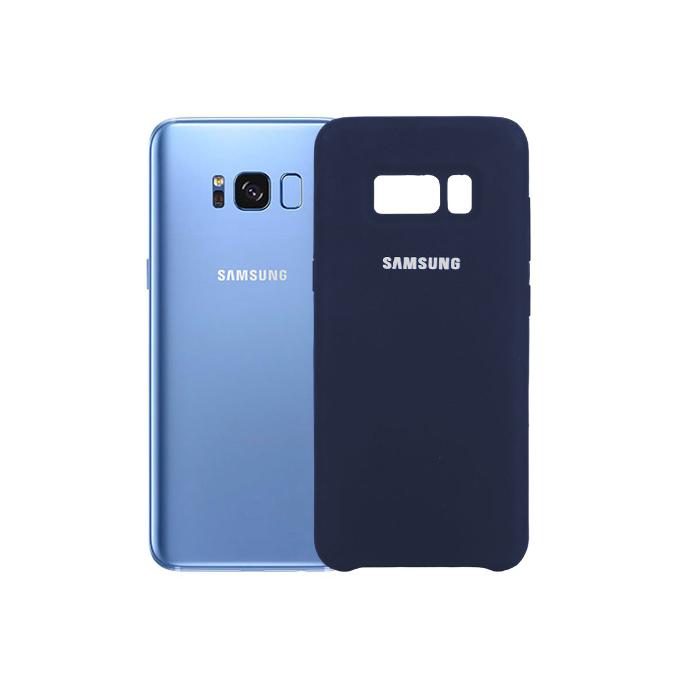 Samsung S8 Back Case Soft Silky Mobile Pouch (Navy Blue)