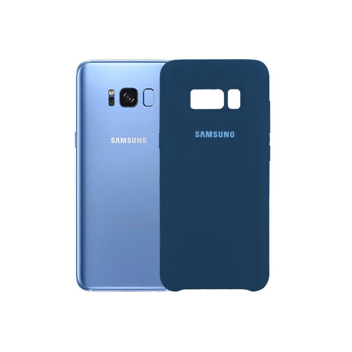 Samsung S8 Back Case Soft Silky Mobile Pouch (Blue)
