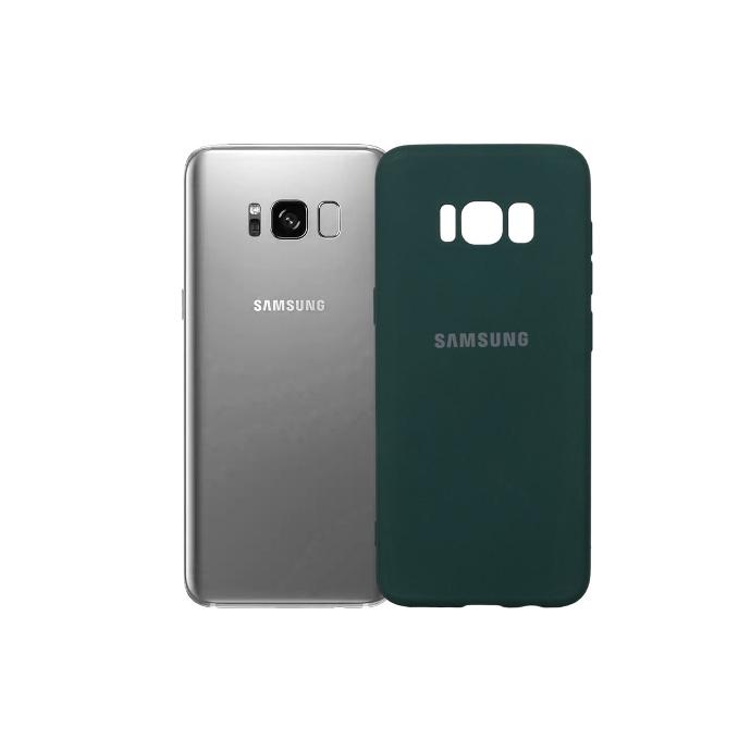 Samsung S8 Back Case Soft Silky Mobile Pouch (Green)