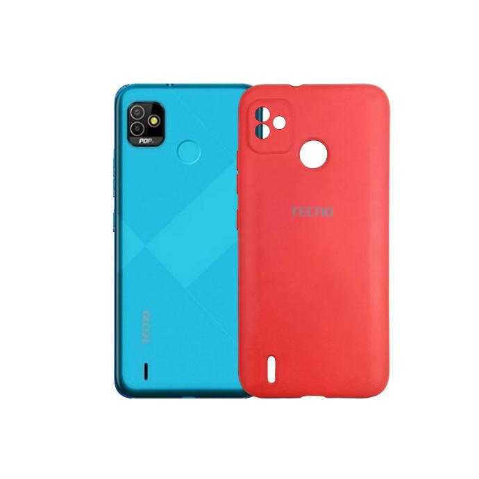 Tecno Pop 5 Back Case Soft Colour Mobile Pouch (Red)