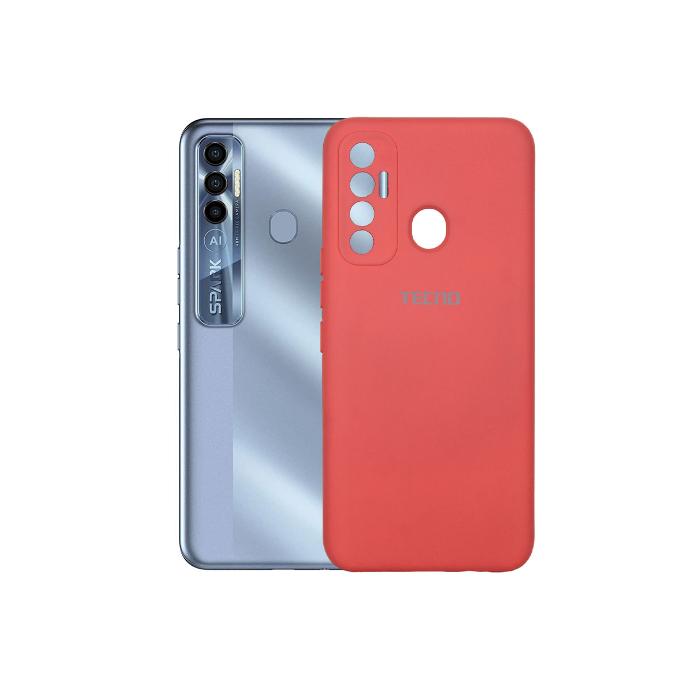 Tecno Spark 7 Pro Back Case Soft Colour Mobile Pouch (Red)
