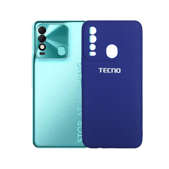 Tecno Spark 8 Soft Silky Mobile Pouch (Blue)