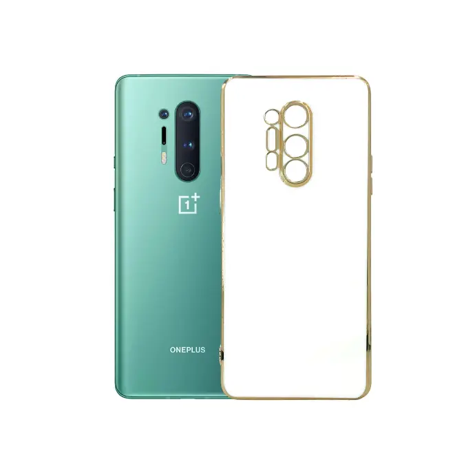 OnePlus 8 Pro Gold Chrome Case Mobile Pouch (White)