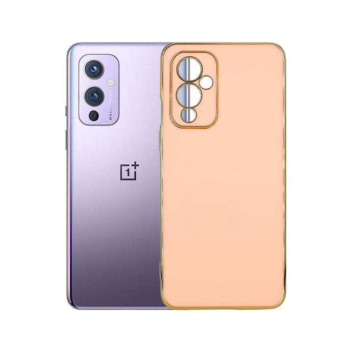 [PO29B1PL9-5-22] OnePlus 9 Gold Chrome Case Mobile Pouch (Baby Pink)