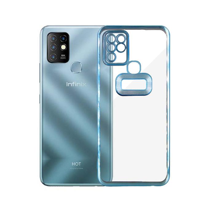 Infinix Hot 10 Gold Chrome Case Mobile Pouch (Sky Blue)